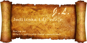 Jedlicska Lázár névjegykártya